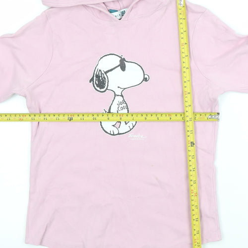 New Look Girls Pink Snoopy Pullover Hoodie - Size 12 Years