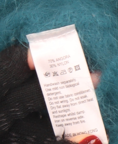 Monsoon Women Blue Angora Knit V-Neck Cardigan Size 8