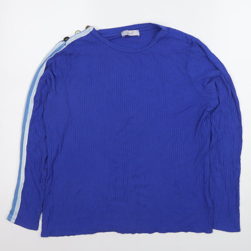 Marks and Spencer Women's Blue Long Sleeve Stretch T-Shirt Size 16