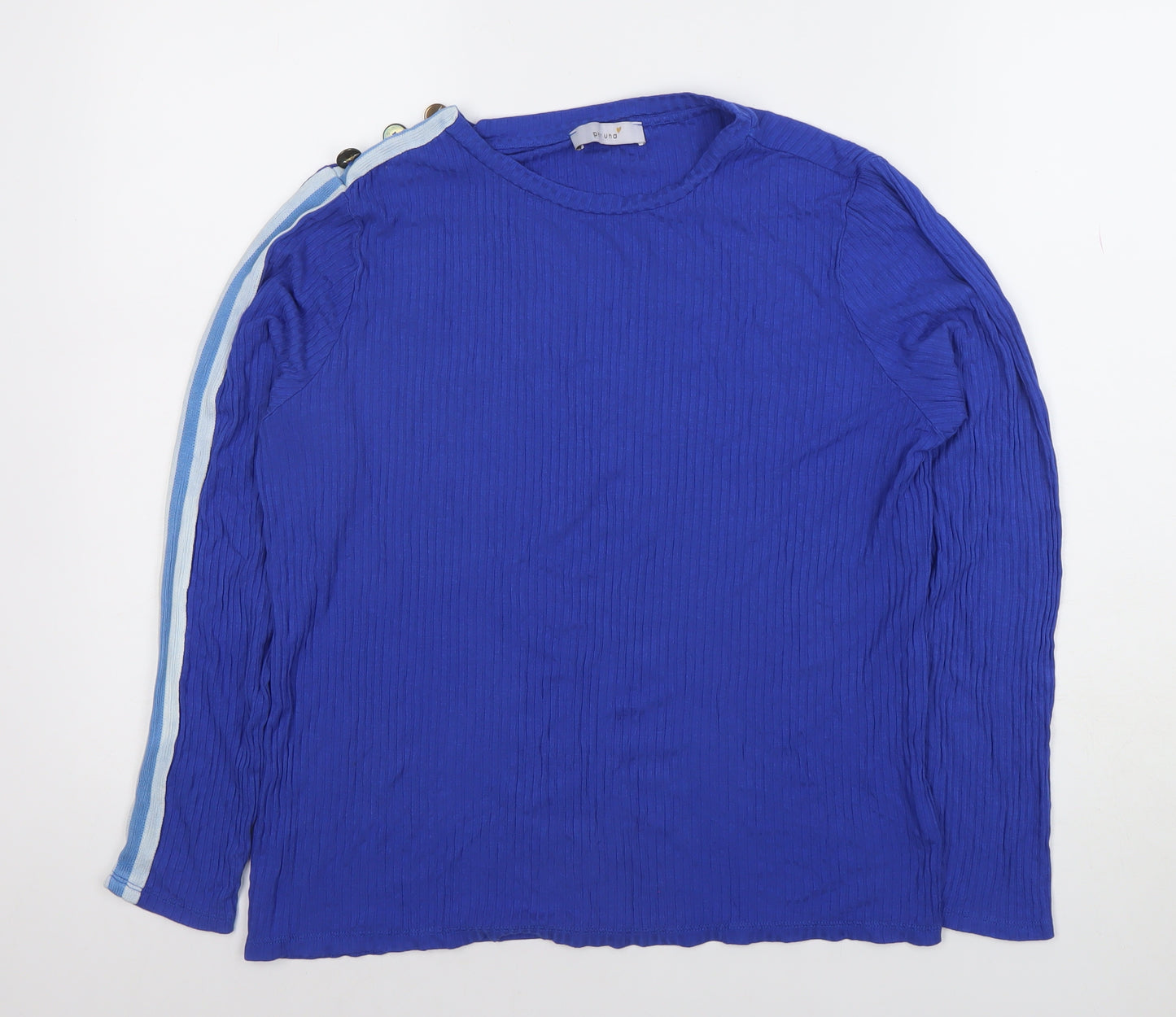Marks and Spencer Women's Blue Long Sleeve Stretch T-Shirt Size 16