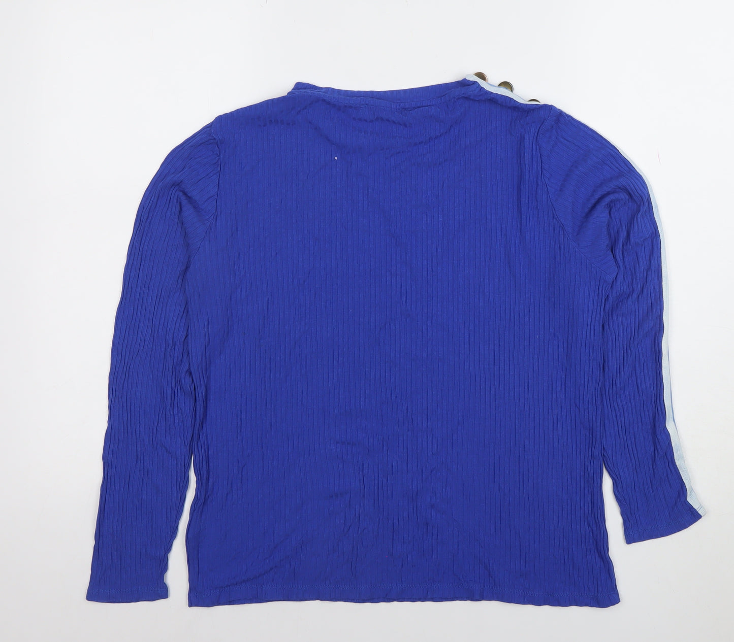 Marks and Spencer Women's Blue Long Sleeve Stretch T-Shirt Size 16