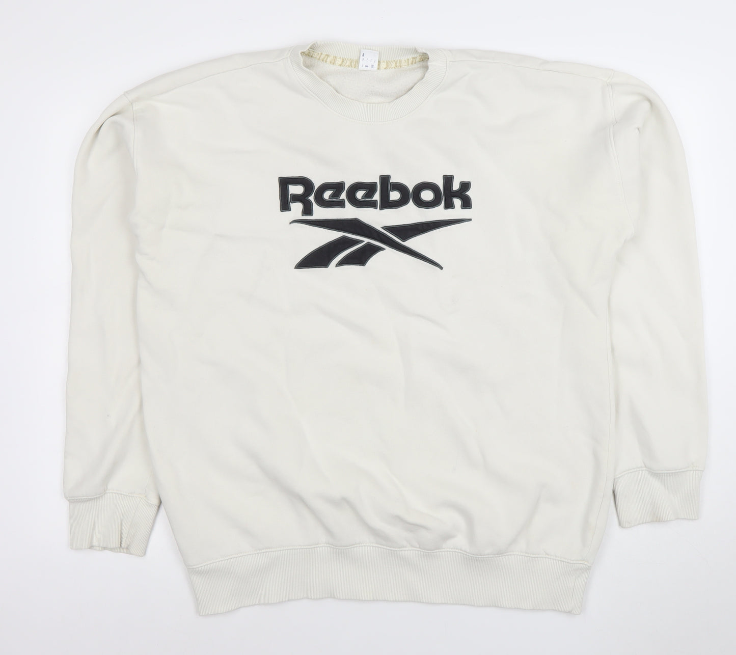 Reebok Men's White Logo Pullover Sweatshirt Size L