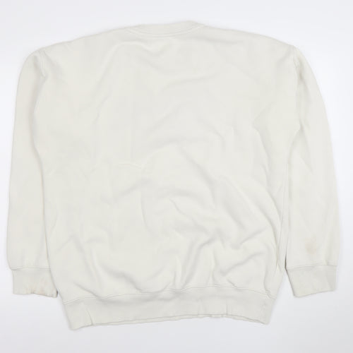 Reebok Men's White Logo Pullover Sweatshirt Size L