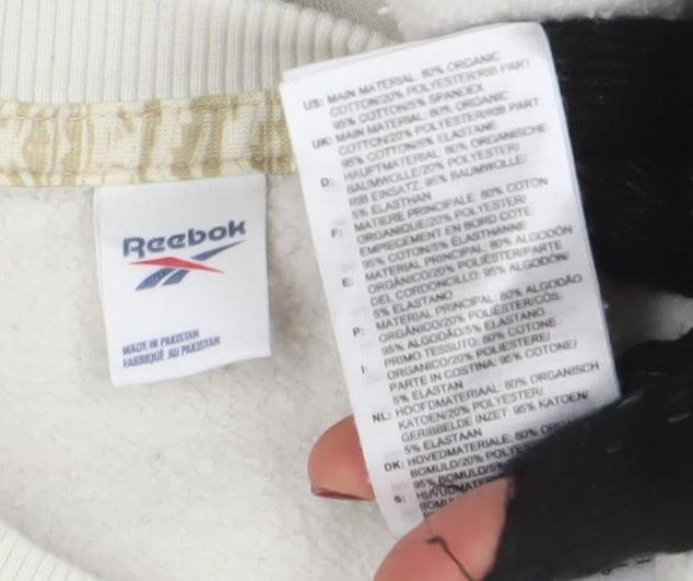 Reebok Men's White Logo Pullover Sweatshirt Size L