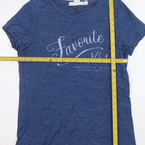 L.O.G.G. Women's Blue Cotton Blend Short Sleeve T-Shirt M