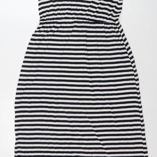 Dorothy Perkins Women’s Black White Striped Strapless Bodycon Midi Dress Size 12