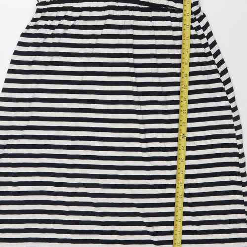 Dorothy Perkins Women’s Black White Striped Strapless Bodycon Midi Dress Size 12