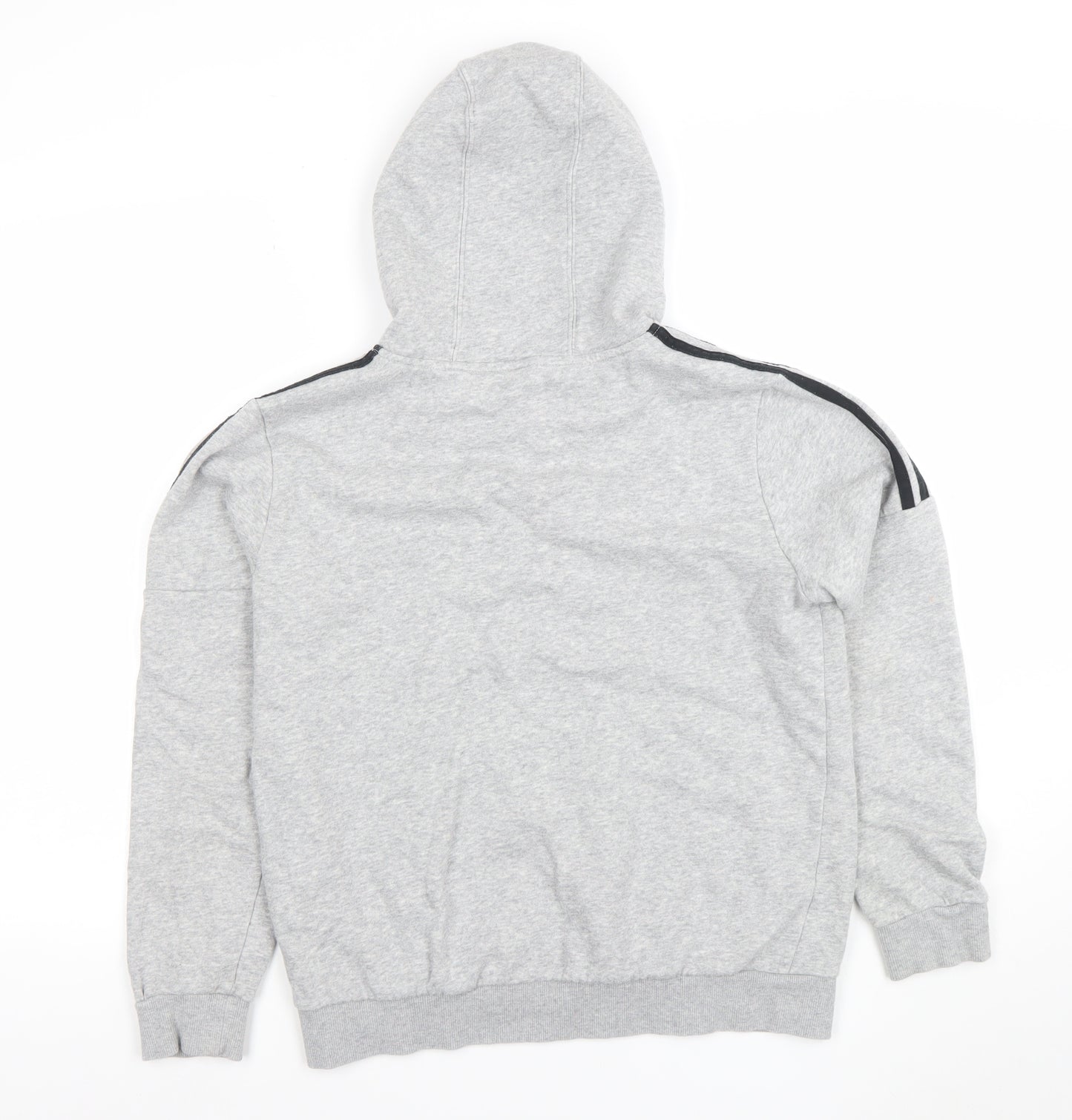 Adidas Boys Grey Pullover Hoodie 13-14 Years Sports Fleece Sweatshirt