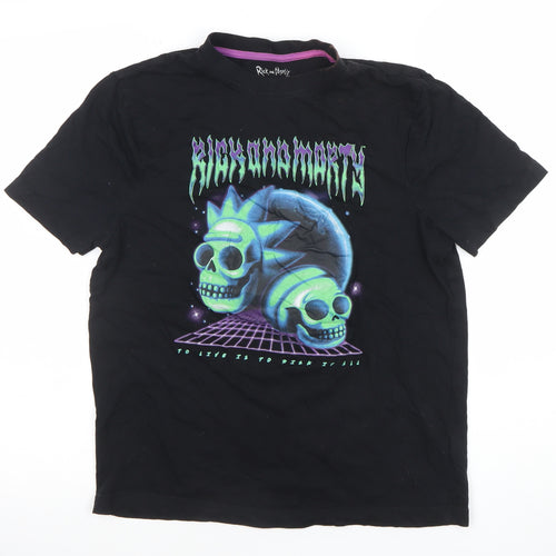 Rick and Morty Black Medium Women's Graphic T-Shirt 100% Cotton Casual