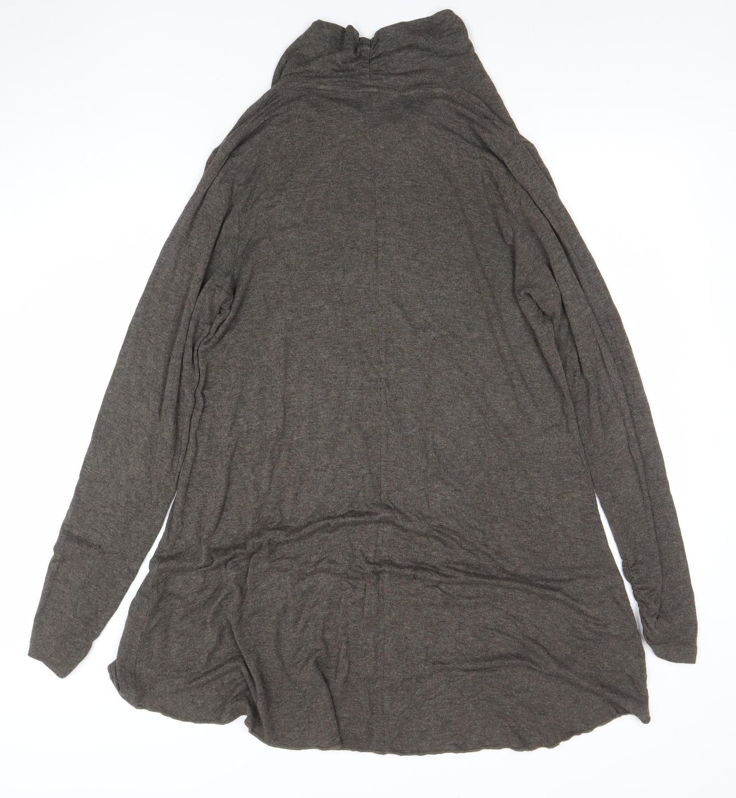Passport Women Brown Long Sleeve Cowl Neck Tunic Blouse Size 12