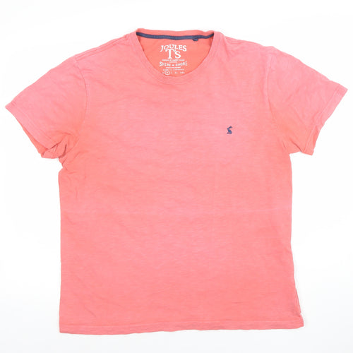Joules Mens Pink Cotton Crew Neck Short Sleeve T-Shirt Size M