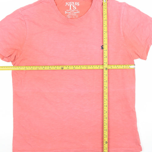 Joules Mens Pink Cotton Crew Neck Short Sleeve T-Shirt Size M