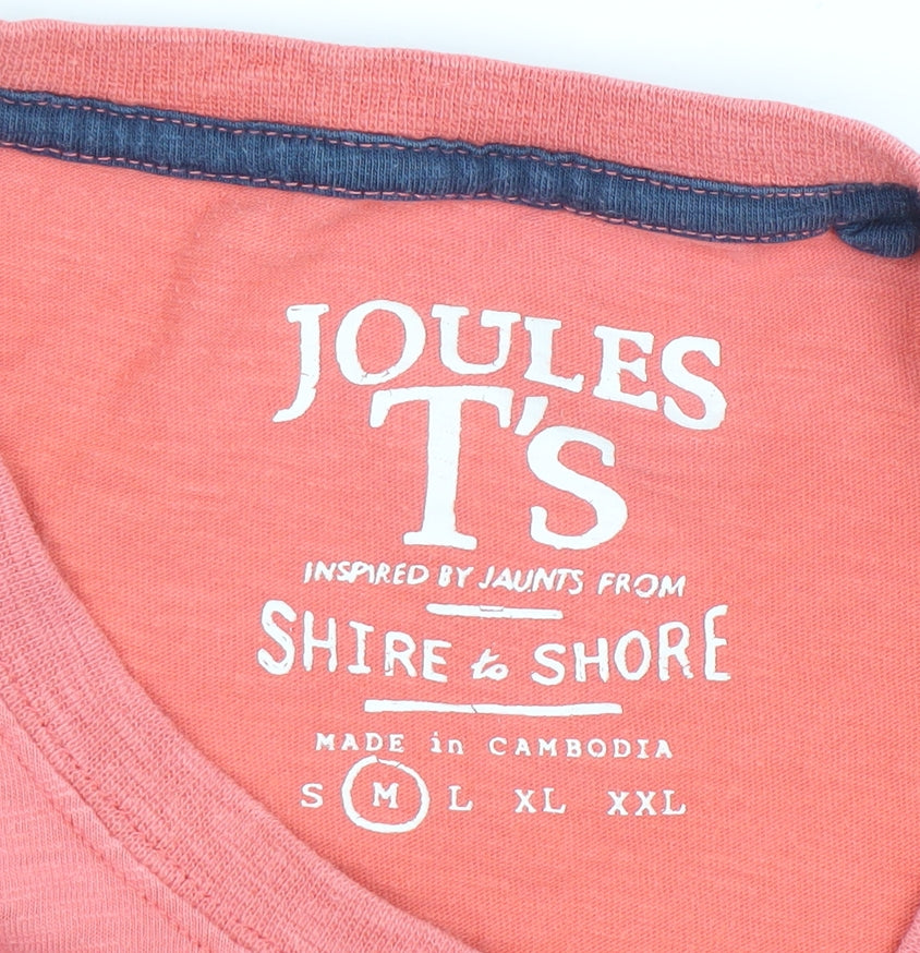Joules Mens Pink Cotton Crew Neck Short Sleeve T-Shirt Size M