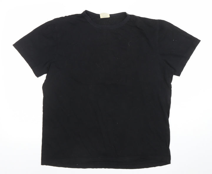 Monkee Men's Black Cotton Crew Neck Graphic T-Shirt Medium