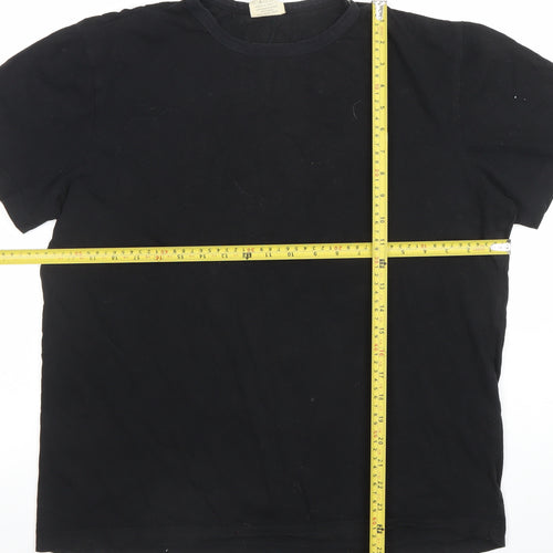 Monkee Men's Black Cotton Crew Neck Graphic T-Shirt Medium