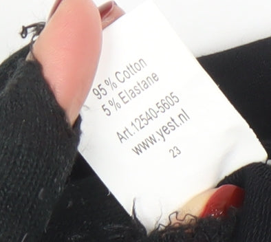 Yest Women Black XS Fit & Flare Floral Zip Knee Length Dress