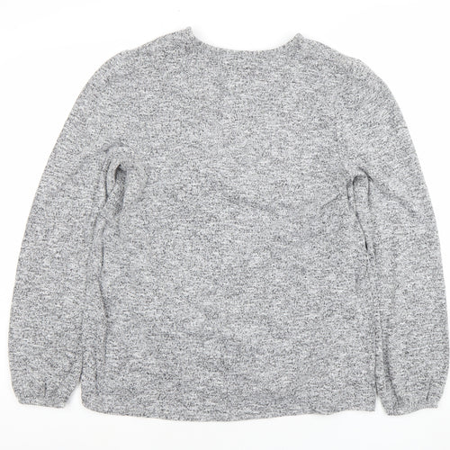 Next Maternity Grey V-Neck Knit Tunic Jumper Womens Size 12