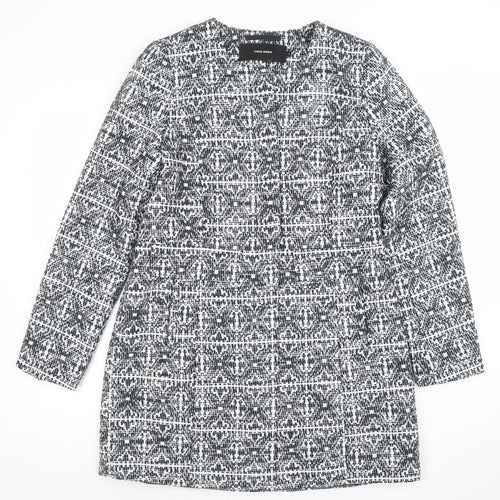 Vero Moda Women Black Geometric Shift Dress Size M Long Sleeve