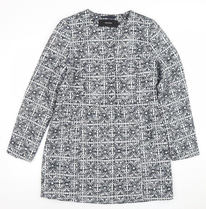 Vero Moda Women Black Geometric Shift Dress Size M Long Sleeve