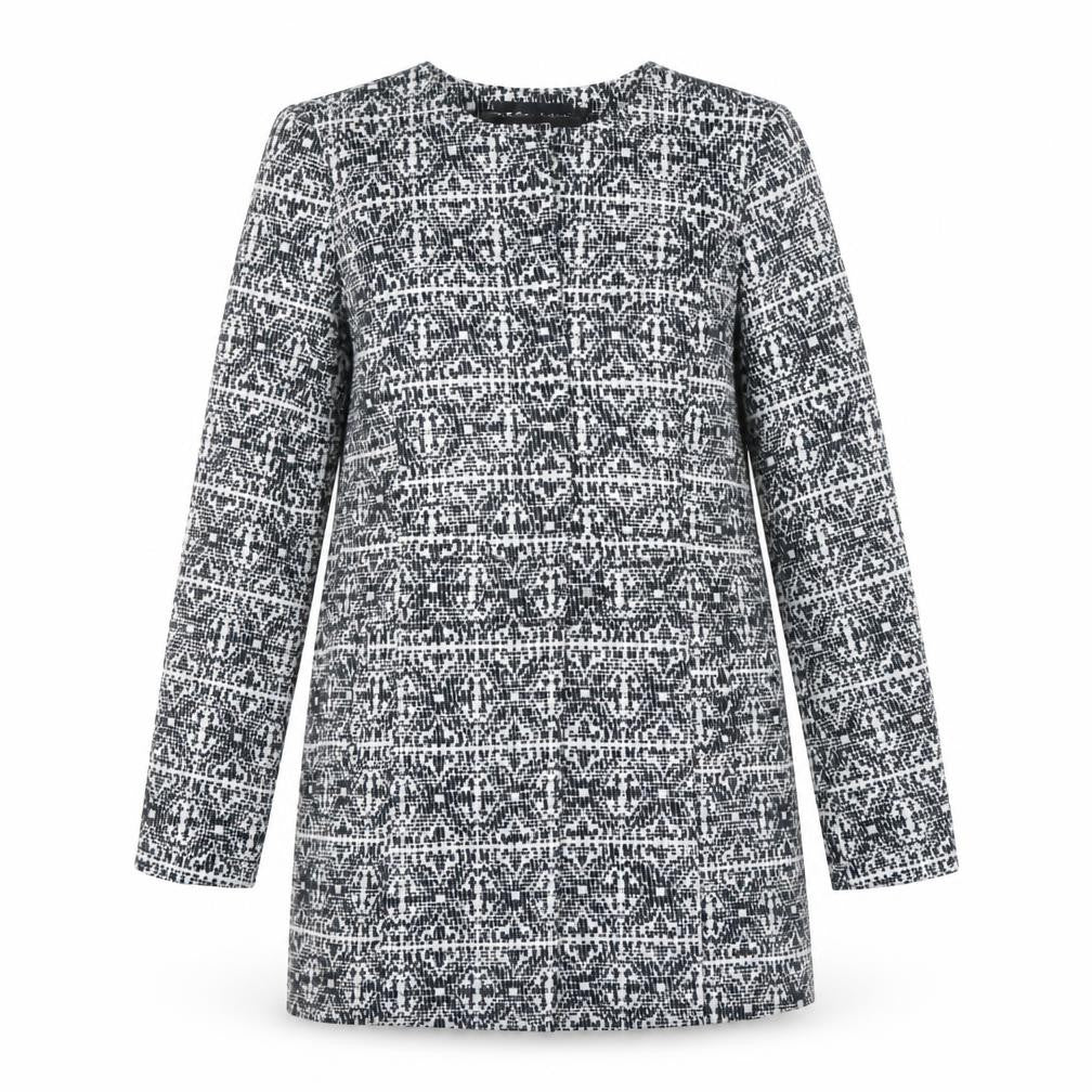 Vero Moda Women Black Geometric Shift Dress Size M Long Sleeve