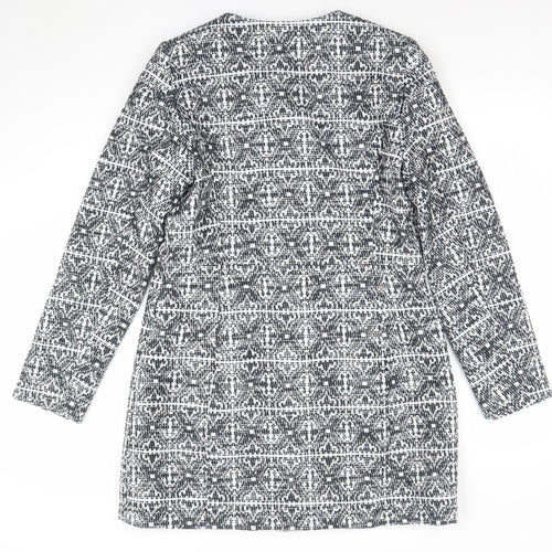 Vero Moda Women Black Geometric Shift Dress Size M Long Sleeve