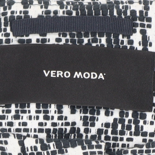 Vero Moda Women Black Geometric Shift Dress Size M Long Sleeve