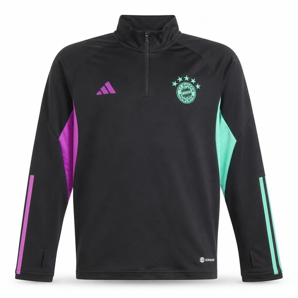 Adidas Boys Black 1/4 Zip FC Bayern Munich Football Top Size 18 Years