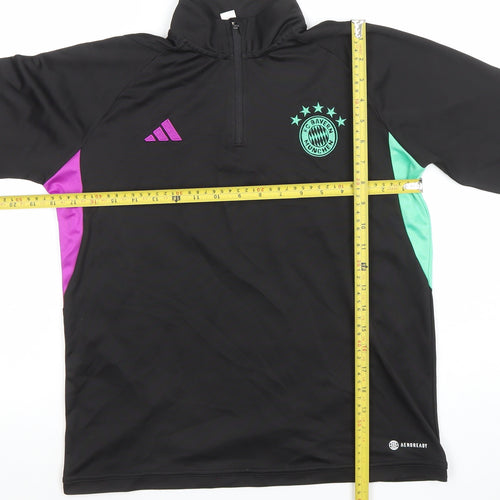 Adidas Boys Black 1/4 Zip FC Bayern Munich Football Top Size 18 Years