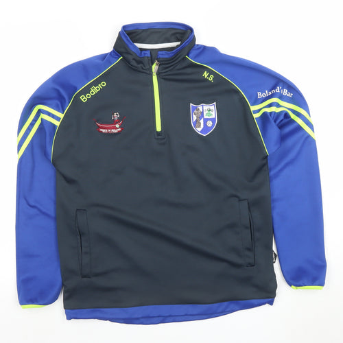 BodiBro Men's Blue XS 1/4 Zip Athletic Sweatshirt Sports Top