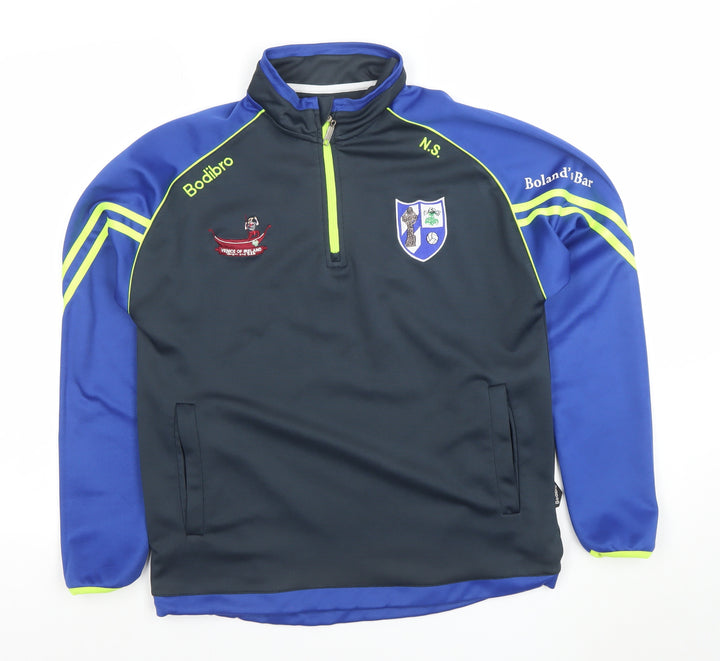BodiBro Men's Blue XS 1/4 Zip Athletic Sweatshirt Sports Top