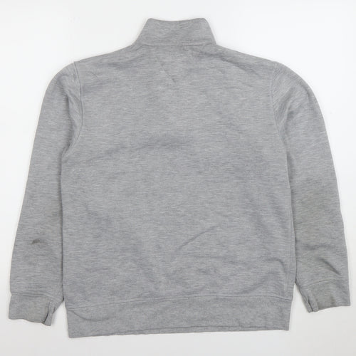 Lincoln Men’s Grey 1/4 Zip Striped Sweatshirt Size S