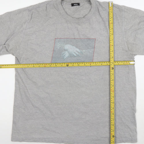 Stussy Men’s Grey Graphic Art Print L Short Sleeve T-Shirt