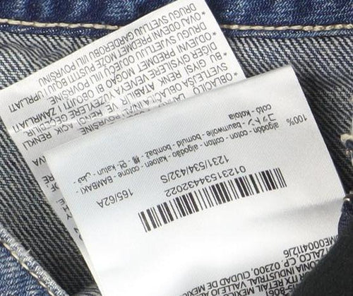 Bershka Women's Blue Denim Cut-Off Pleated Shorts Size 8