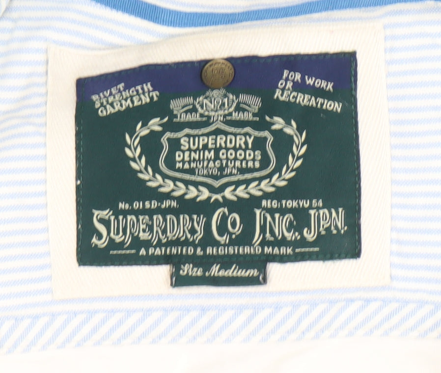 Superdry Mens Ivory Cotton Long Sleeve Button Down Shirt M