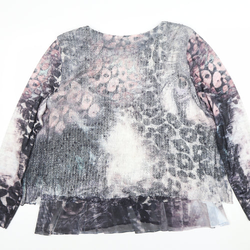 Voulez Vous Womens Multicoloured Animal Print Sequin Tunic Blouse Size 18