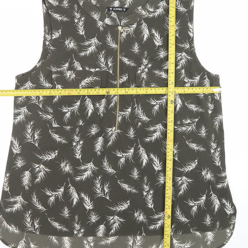 Dunnes Women’s Black Floral Zip Sleeveless Tunic Blouse Size 18