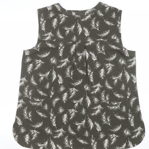 Dunnes Women’s Black Floral Zip Sleeveless Tunic Blouse Size 18