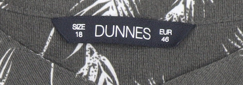 Dunnes Women’s Black Floral Zip Sleeveless Tunic Blouse Size 18