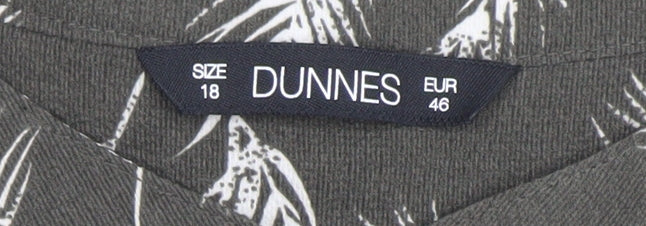 Dunnes Women’s Black Floral Zip Sleeveless Tunic Blouse Size 18