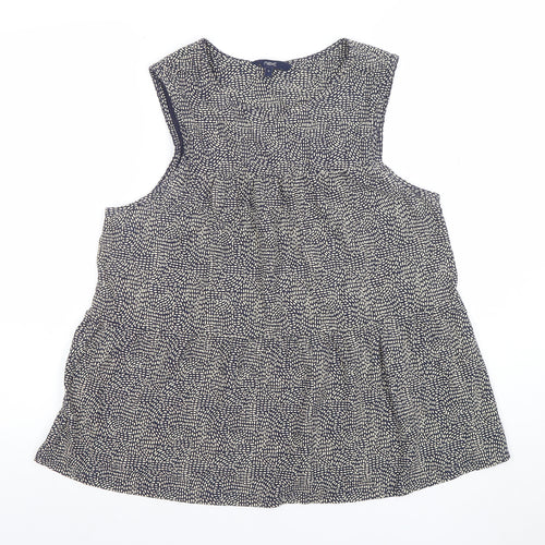 Next Women Blue Geometric Sleeveless Tunic Blouse Size 12