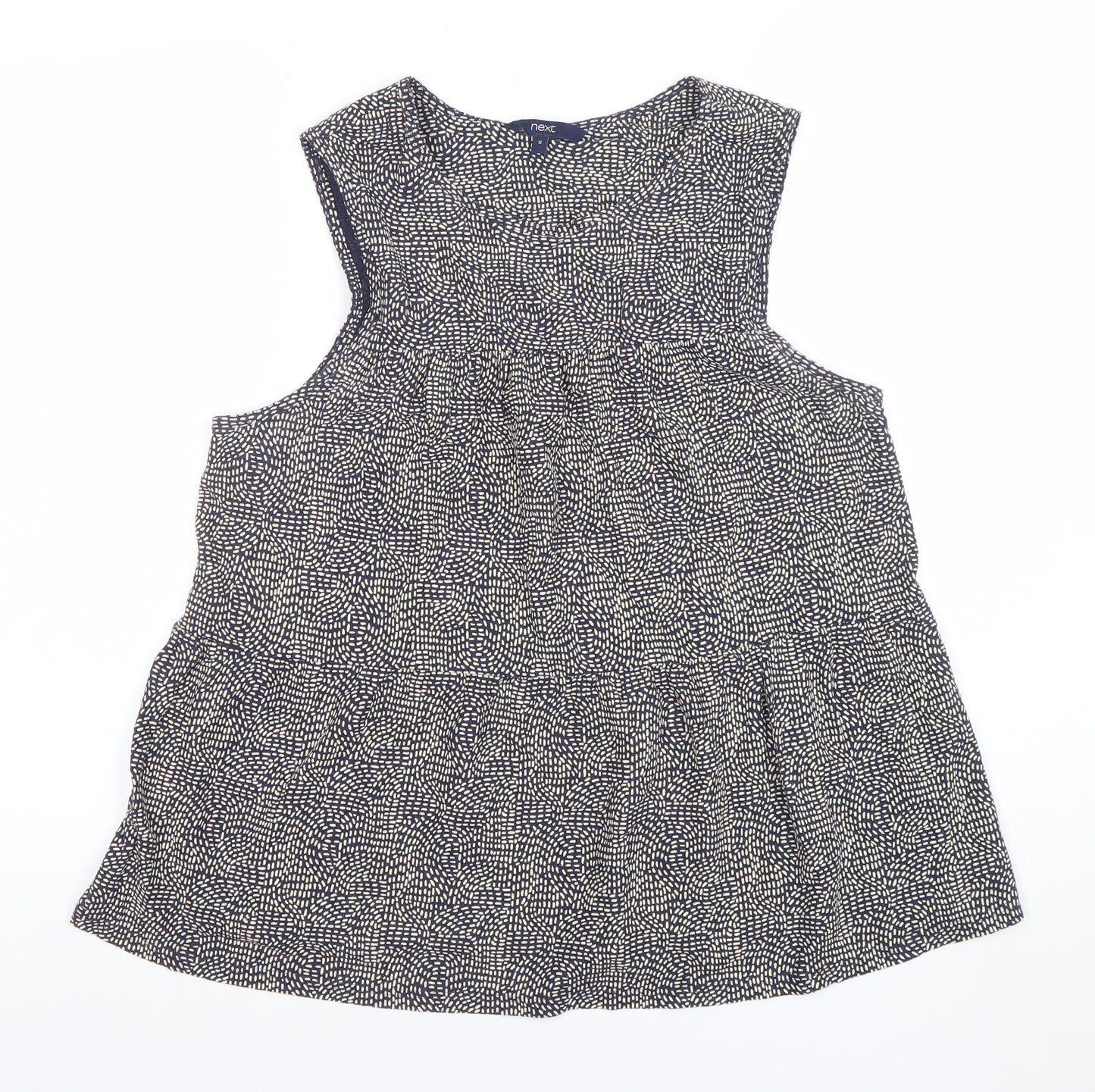 Next Women Blue Geometric Sleeveless Tunic Blouse Size 12