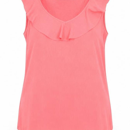 Dunnes Women’s Pink Ruffle Sleeveless Tunic Blouse Size S