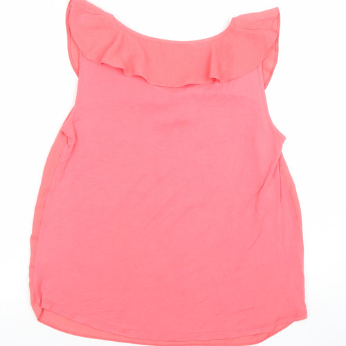Dunnes Women’s Pink Ruffle Sleeveless Tunic Blouse Size S