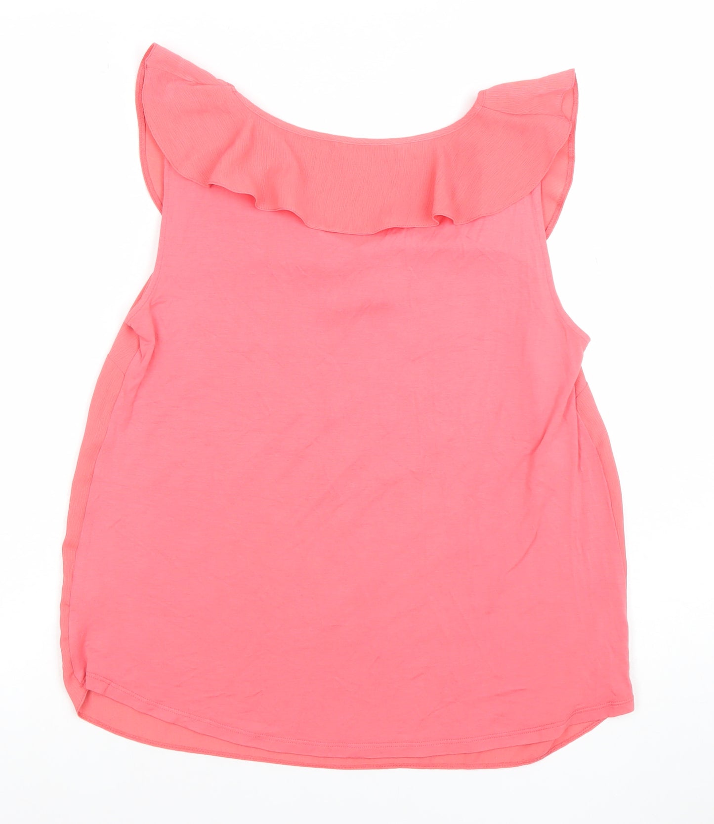 Dunnes Women’s Pink Ruffle Sleeveless Tunic Blouse Size S