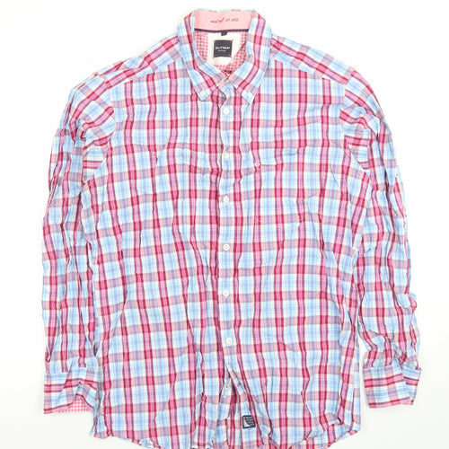 Olymp Men’s Multicoloured Check Long Sleeve Cotton Dress Shirt L