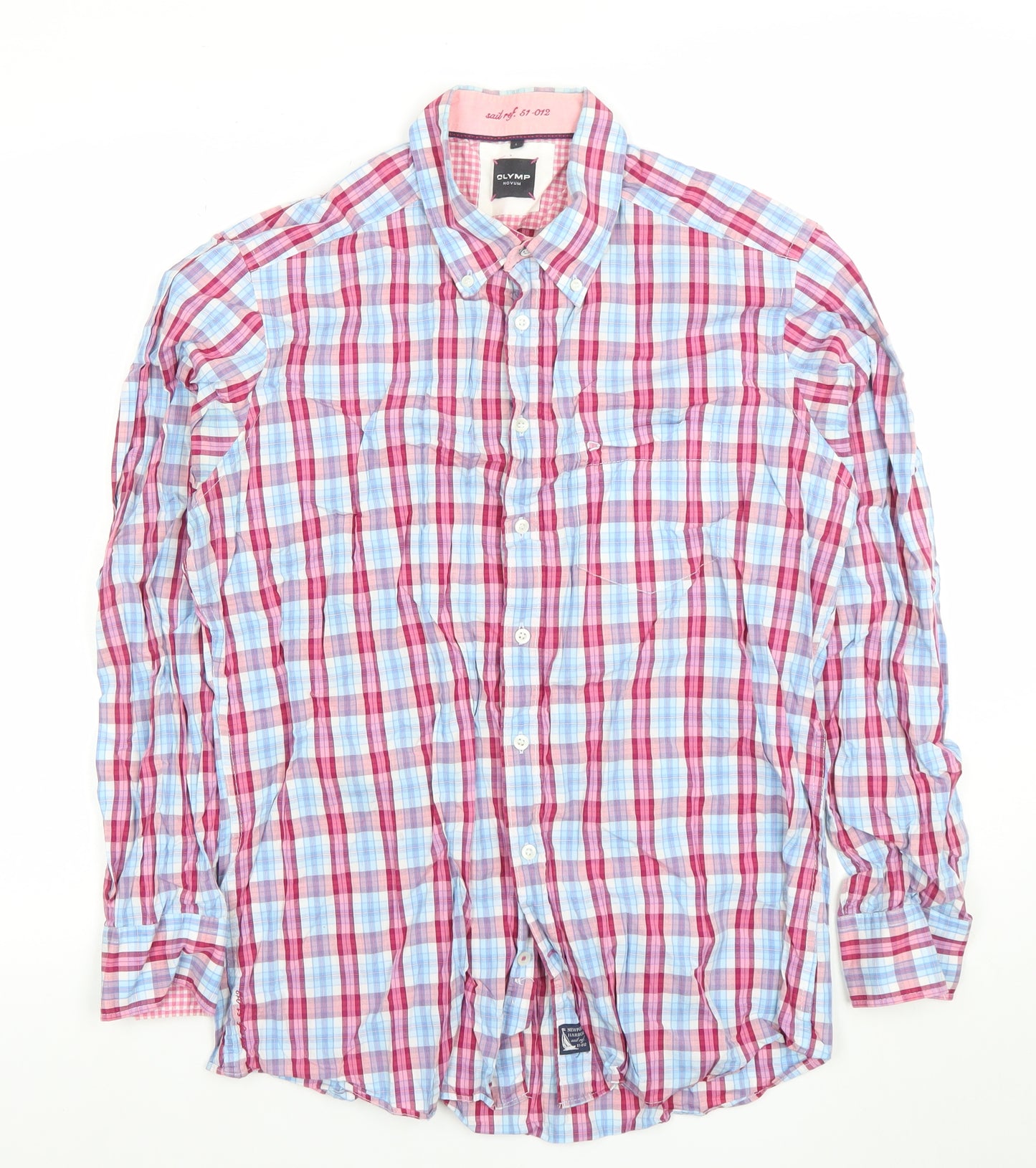 Olymp Men’s Multicoloured Check Long Sleeve Cotton Dress Shirt L