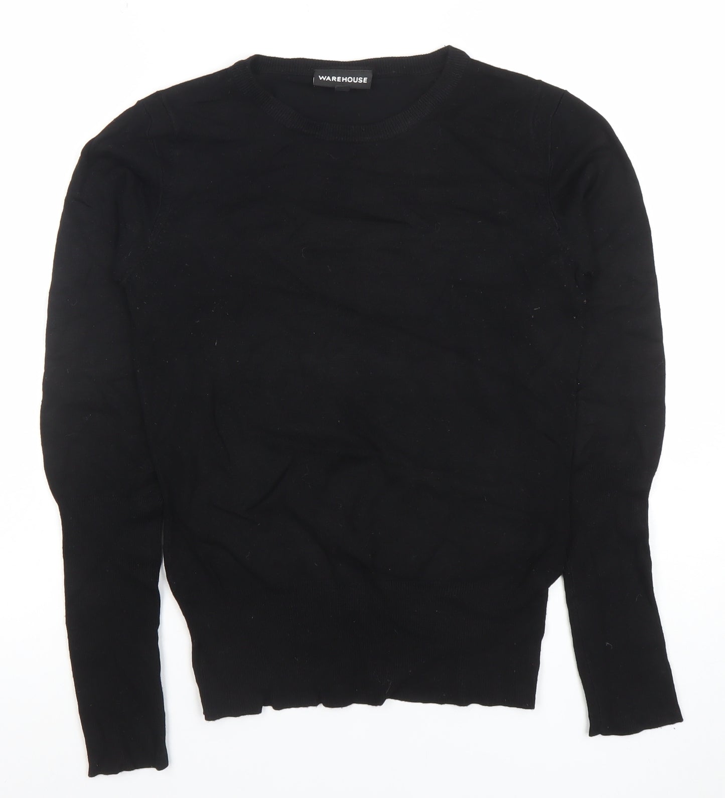 Warehouse Women's Black Crew Neck Long Sleeve Jumper Size 10
