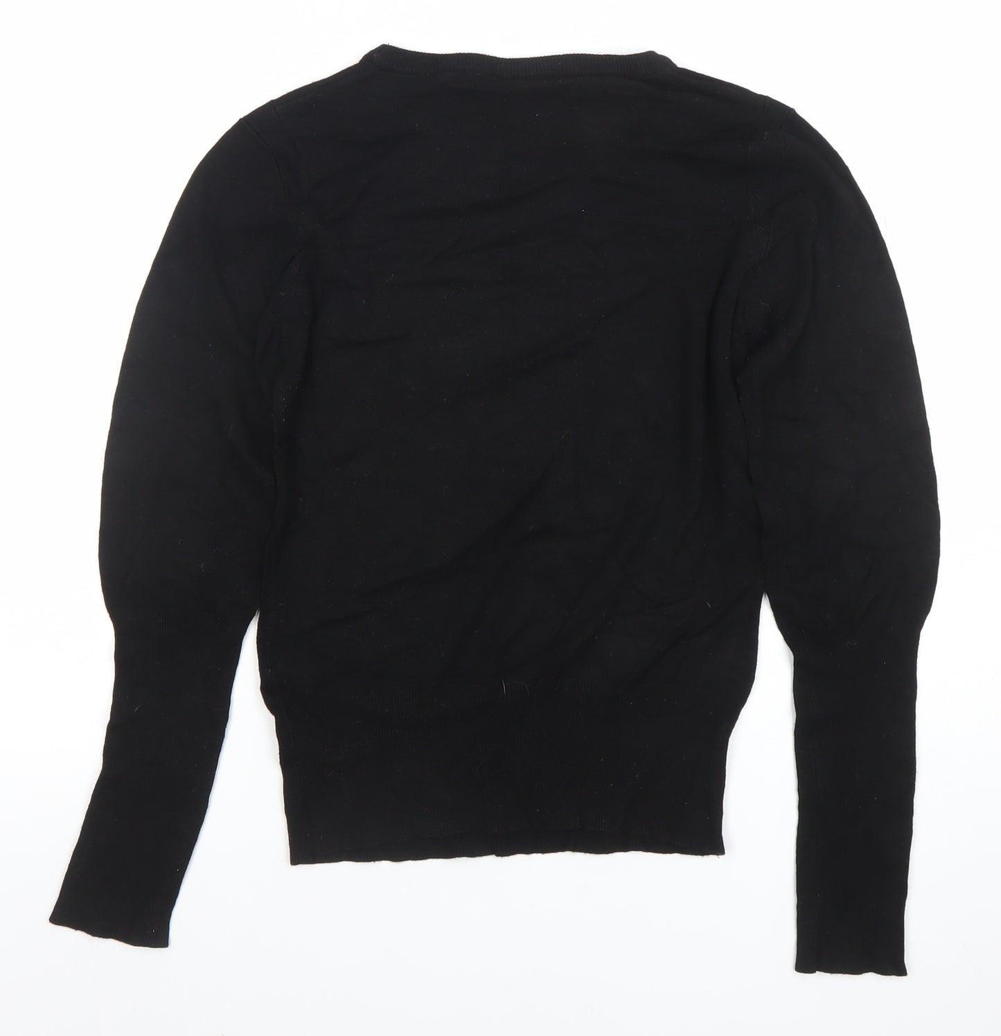 Warehouse Women's Black Crew Neck Long Sleeve Jumper Size 10