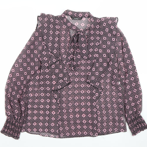 Dunnes Womens Pink Floral Long Sleeve Blouse Size M