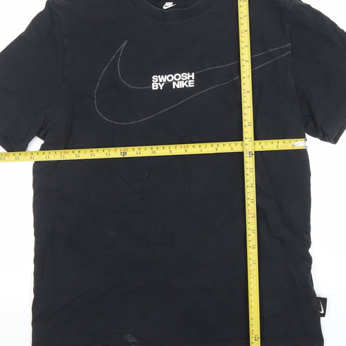Nike Men Black Cotton Graphic Sports T-Shirt M